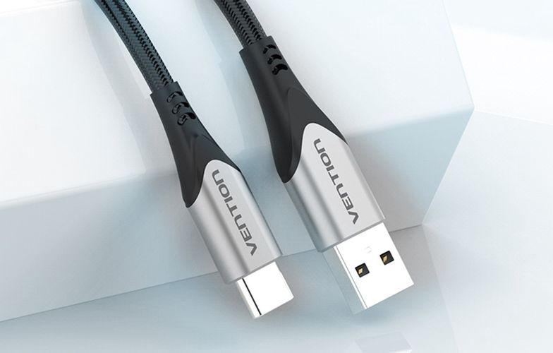 USB 2.0 A to USB-C 3A cable 0.5m Vention CODHD gray, Vention CODHD