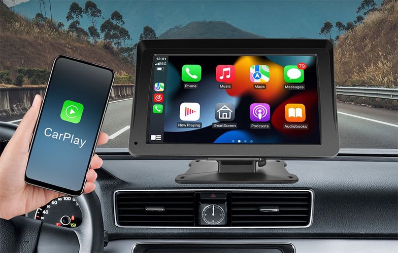 Monitor samochodowy 7.0" Podofo A3327 Carplay/Airplay/Android Auto, Bluetooth, Mirror Link, Podofo A3327