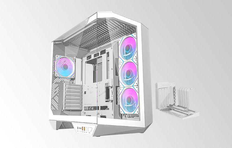 Darkflash DY470 computer case (white) + 4 fans + GPU bracket, Darkflash DY470 fans+holder Wh