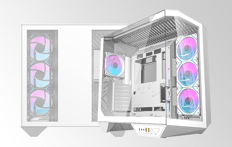 Darkflash DY470 computer case (white) + 4 fans + GPU bracket, Darkflash DY470 fans+holder Wh