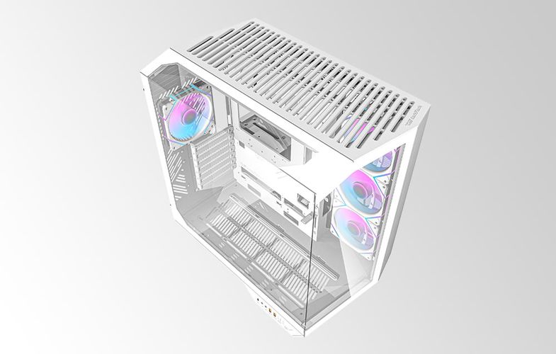 Darkflash DY470 computer case (white) + 4 fans + GPU bracket, Darkflash DY470 fans+holder Wh