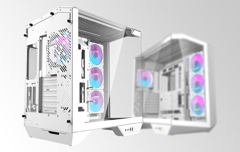 Darkflash DY470 computer case (white) + 4 fans + GPU bracket, Darkflash DY470 fans+holder Wh
