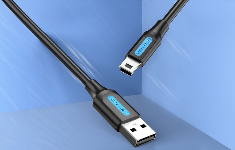 USB 2.0 A to Mini-B cable Vention COMBD 0.5m Black PVC, Vention COMBD