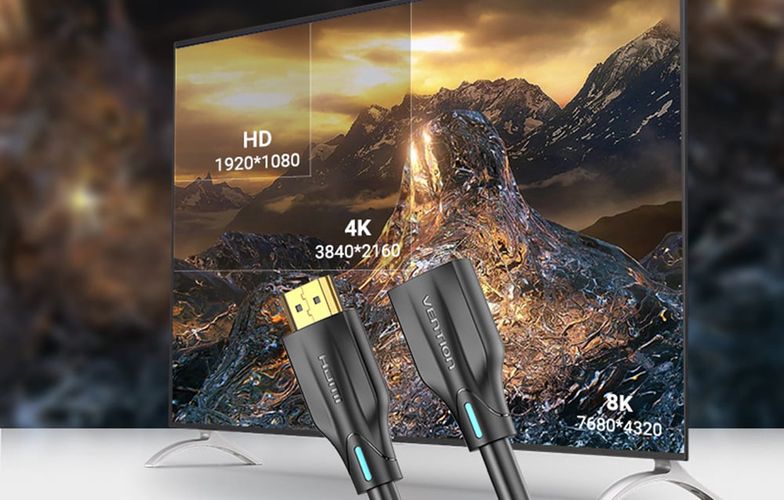Kabel Przedłużający HDMI 2.1 Vention AHBBF, 1m, 8K 60Hz/ 4K 120Hz Czarny, Vention AHBBF
