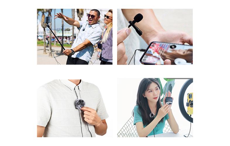 Jack Puluz tie microphone with clip PU425 1.5m USB-C, Puluz PU425