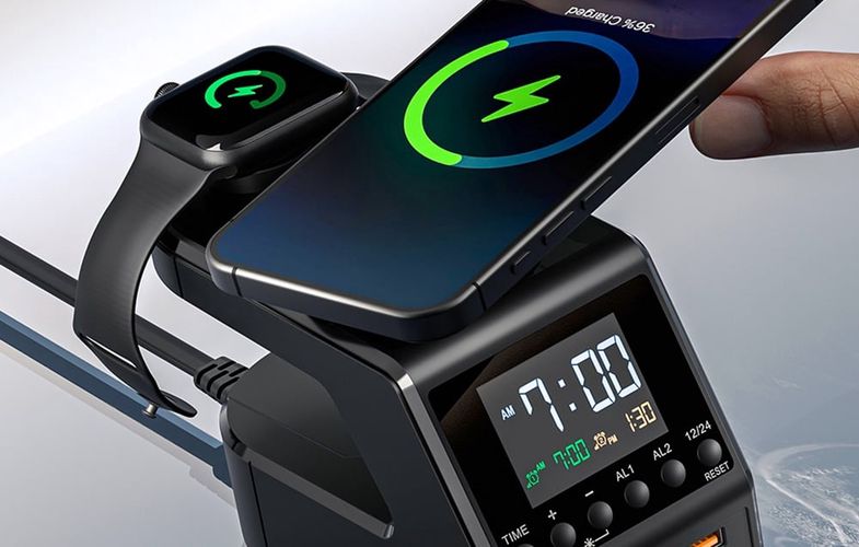 Blitzwolf BW-FW10 alarm clock with charger 2xUSB-A, 4xUSB-C, 240W, BliTZWOlF BW-FW10