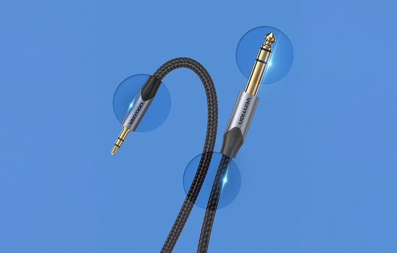 Cable Audio 3.5mm TRS to 6.35mm Vention BAUHH 2m Gray, Vention BAUHH