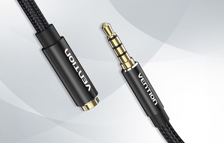 Cable Audio TRRS 3.5mm Male to 3.5mm Female Vention BHCBF 1m Black, Vention BHCBF