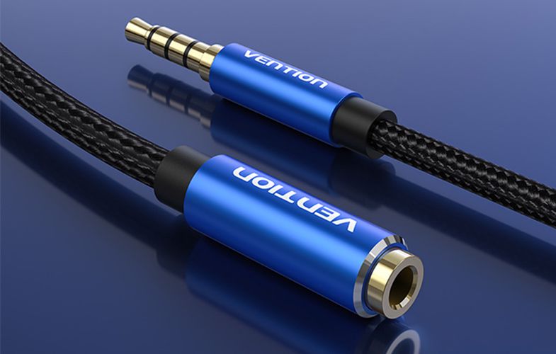 Cable Audio TRRS 3.5mm Male to 3.5mm Female Vention BHCLH 2m Blue, Vention BHCLH