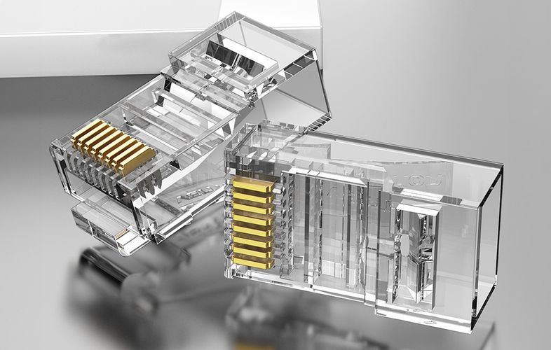 Modular Plug RJ45 Cat.5E UTP Vention IDBR0-100, transparent, 100 pcs, Vention IDBR0-100