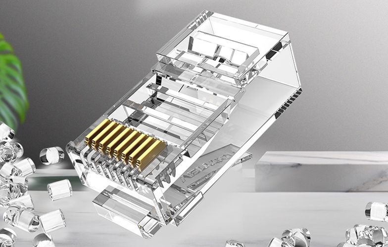 Modular Plug RJ45 Cat.5E UTP Vention IDBR0-100, transparent, 100 pcs, Vention IDBR0-100