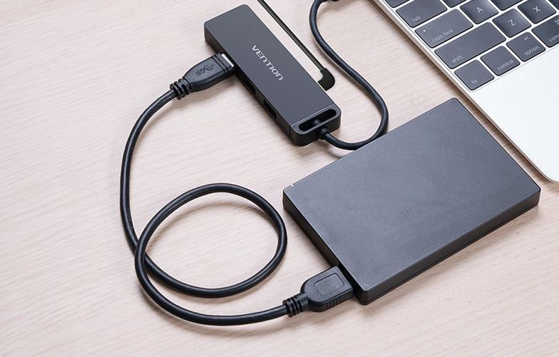 Hub 5in1 with 4 Ports USB 3.0 and USB-C cable Vention TGKBD 0,5m Black, Vention TGKBD