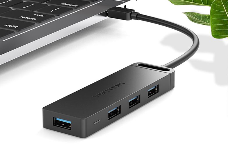 Hub 5in1 with 4 Ports USB 3.0 and USB-C cable Vention TGKBF 1m, Vention TGKBF