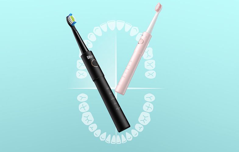 Sonic toothbrush with tip set and case Bitvae BV E11 (black), Bitvae BV E11 Black