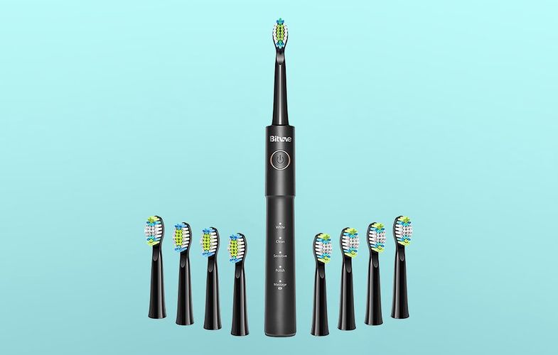 Sonic toothbrush with tip set and case Bitvae BV E11 (black), Bitvae BV E11 Black