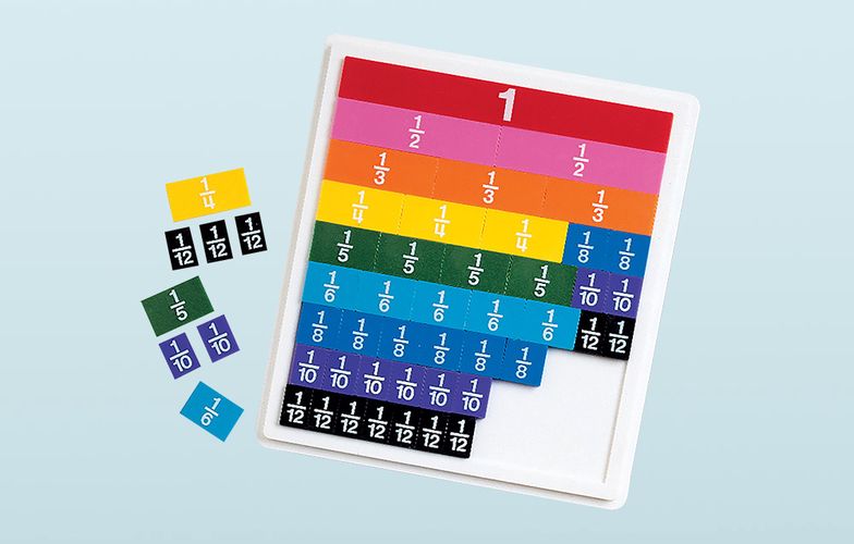 Rainbow Fraction Tiles With Tray Learning Resources LER 0615, Learning Resources LER 0615