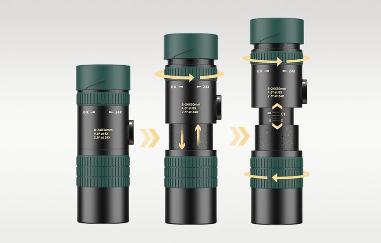 Mobile lens APEXEL APS-8-24X30 8-24X monocular (black), APEXEL APS-8-24X30