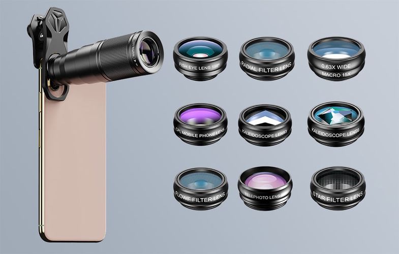 Mobile lens kit APEXEL APL-22XDG9 22X telephoto 10in1 lens kit, APEXEL APL-22XDG9