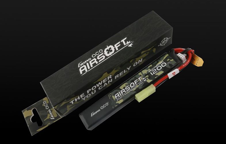 Lipo Battery GENS ACE AIRSOFT GUN 1200mAh 7.4V 2S1P 25C, Gens ace GEA12002S25T