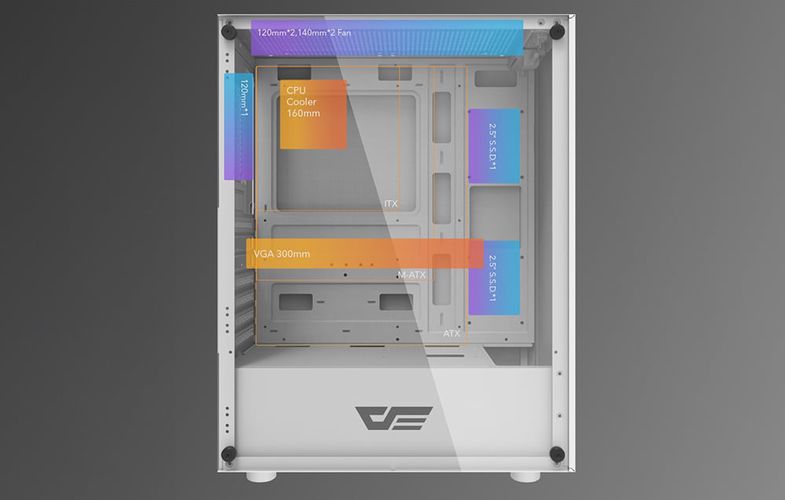 Darkflash DK100 Computer Case (white), Darkflash DK100 White