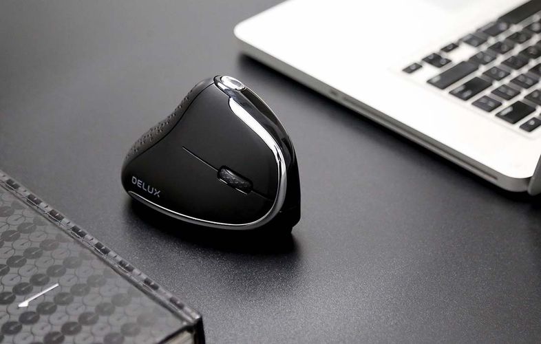 Wireless Ergonomic Mouse Delux M618XSD BT+2.4G RGB, Delux M618XSD (Black)