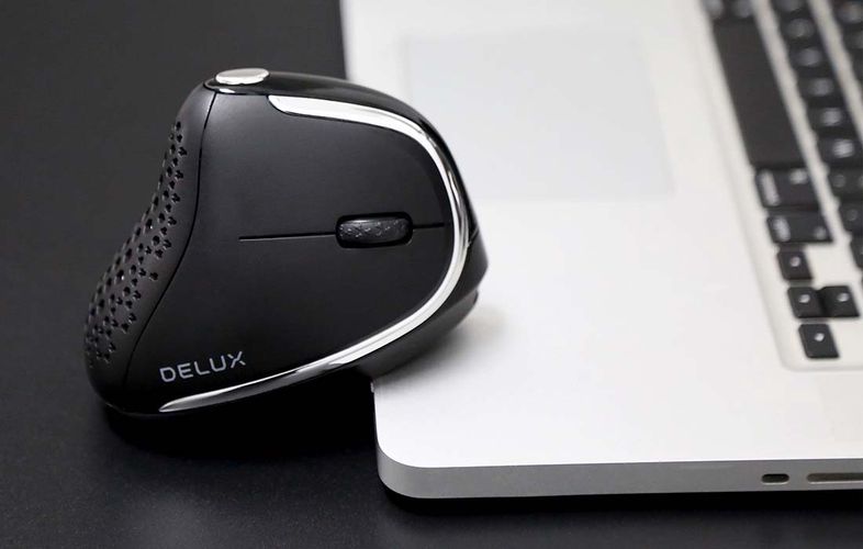 Wireless Ergonomic Mouse Delux M618XSD BT+2.4G RGB, Delux M618XSD (Black)