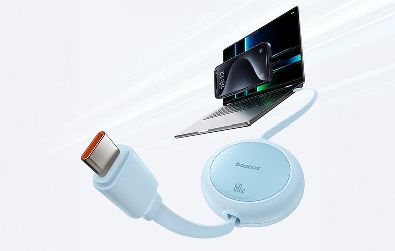 Baseus Free2Pull Mini USB-C to USB-C 60W USB cable, 1m (blue), Baseus P10364500311-01