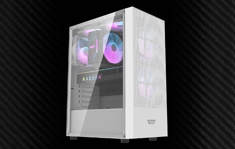 Darkflash A290 computer case (white) + 3 RGB fans, Darkflash A290 white