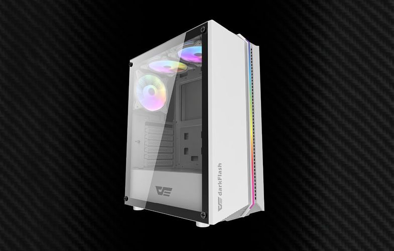 Darkflash DK151 LED computer case (white) + 3 RGB fans, Darkflash DK151 white