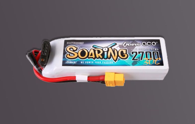 Gens ace G-Tech Soaring 2700mAh 11.1V 30C 3S1P LiPo Battery, Gens ace GEA273S30X6GT