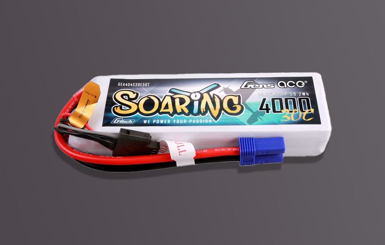 Gens ace G-Tech Soaring 4000mAh 14.8V 30C 4S1P Lipo Battery, Gens ace GEA404S30E5GT