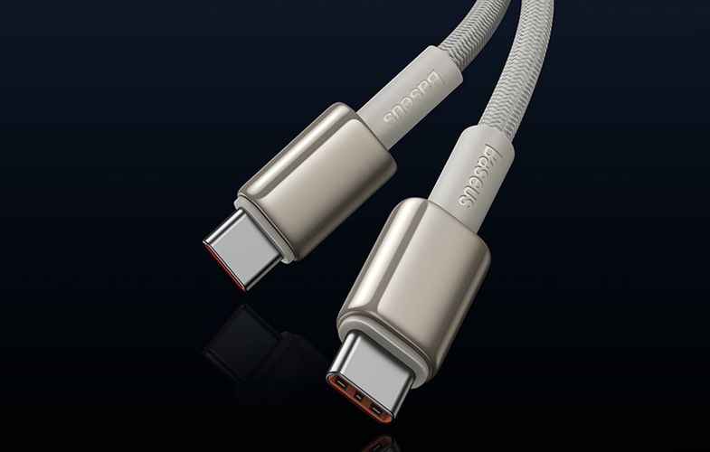 Cable USB-C do USB-C Baseus Tungsten Gold, 100W, 2m (złoty), Baseus P10319800G21-01