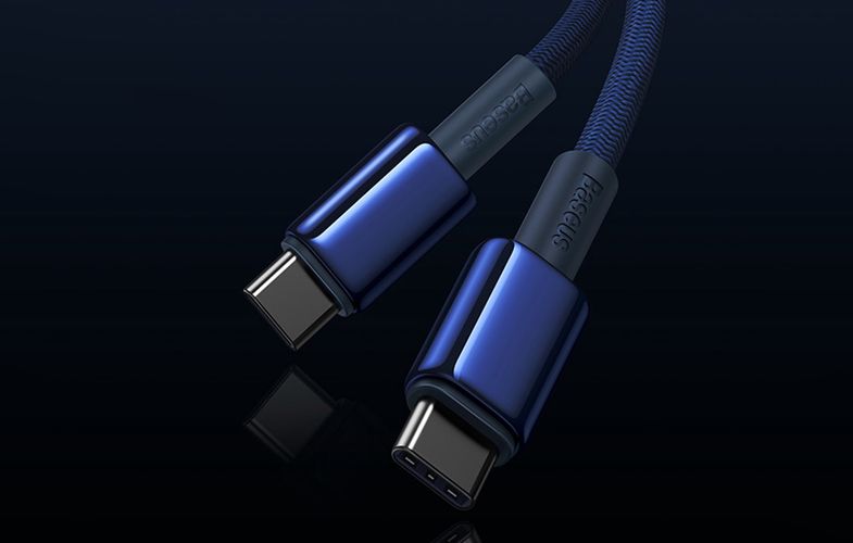 Cable USB-C do USB-C Baseus Tungsten Gold, 100W, 2m (niebieski), Baseus P10319800321-04