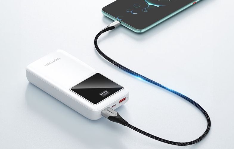 Powerbank, Vention, FHLB0, 20000mAh, Micro-USB, USB-C, 2xUSB-A, 22.5W (black), Vention FHLB0