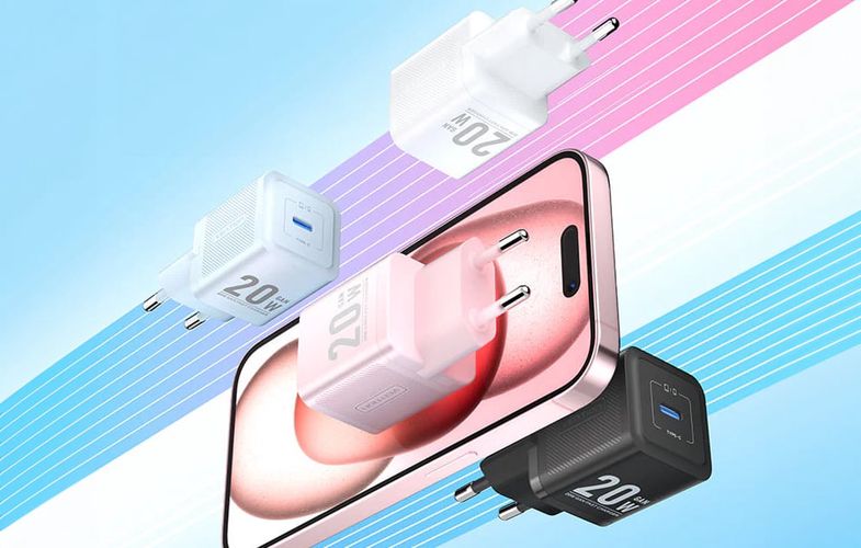 Wall charger, Vention, FEPP0-EU, USB-C, 20W, GaN (pink), Vention FEPP0-EU