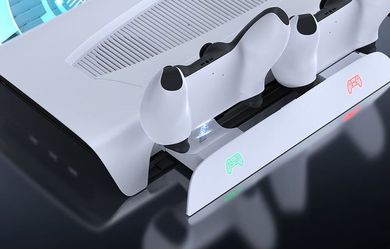 PS5 Cooling Station  and Dual Controller Charger Kiwi Home PB01 White, KiwiHome PB01/White/HJT-422