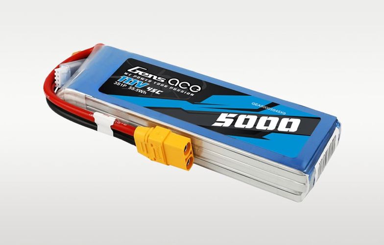 Gens ace 5000mAh 11.1V 45C 3S1P lipo battery with XT90 Plug, Gens ace GEA50003S45X9