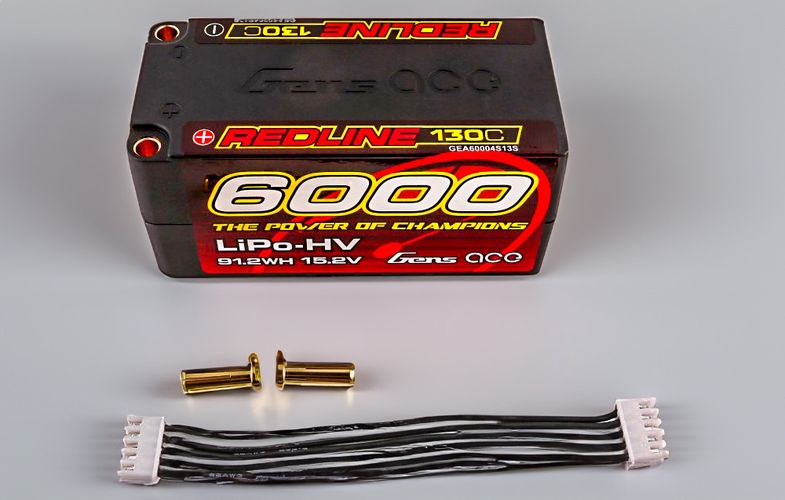 Gens ace Redline Series 6000mAh 15.2V 130C 4S2P HardCase 69# HV LiPo Battery, Gens ace GEA60004S13S