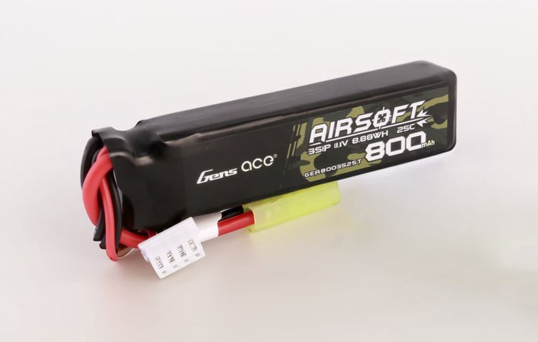 Gens Ace Lipo 800MAH 11.1V 25C 3S1P Airsoft Gun Lipo Battery with mini Tamiya Plug, Gens ace GEA8003S25T