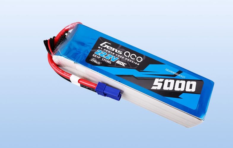 Gens ace G-Tech 5000mAh 22.2V 60C 6S1P Lipo Battery Pack with EC5 Plug, Gens ace GEA506S60E5GT