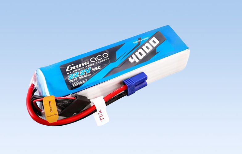 Gens ace G-Tech 4000mAh 22.2V 45C 6S1P Lipo Battery Pack with EC5 plug, Gens ace GEA406S45E5GT