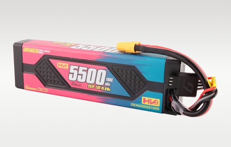 Gens ace Advanced 5500mAh 7.6V 100C 2S1P HardCase Lipo Battery Pack with XT60, Gens ace GEA55002S10X6