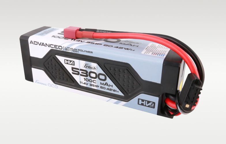 Gens ace Advanced G-Tech 5300mAh 11.4V 3S1P 100C HV car Lipo Battery Pack Hardcase with Deans Plug, Gens ace GEA533S100DGT