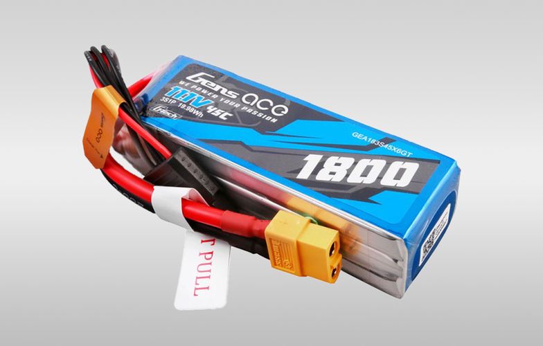 Gens ace G-Tech 1800mAh 11.1V 45C 3S1P Lipo Battery Pack with XT60 Plug, Gens ace GEA183S45X6GT