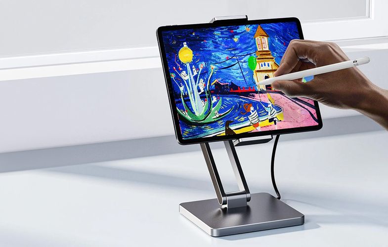 Docking station with stand for Tablet/iPad, INVZI, MH03, MagHub, 3x USB-C, 2x USB-A, INVZI MH03