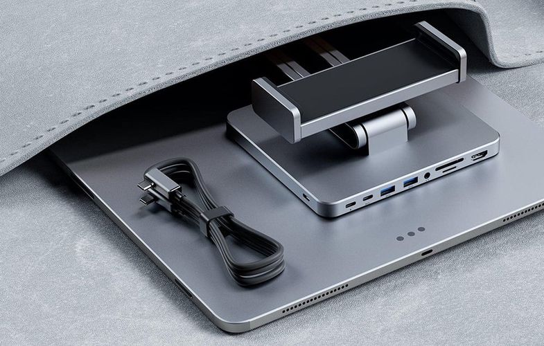 Docking station with stand for Tablet/iPad, INVZI, MH03, MagHub, 3x USB-C, 2x USB-A, INVZI MH03
