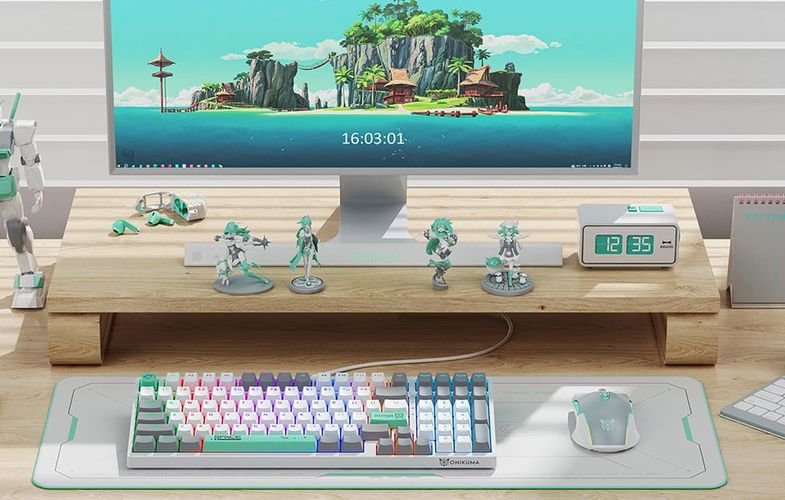ONIKUMA G38 98 Keys USB Wired Mechanical Keyboard White, ONIKUMA G38 Wired White