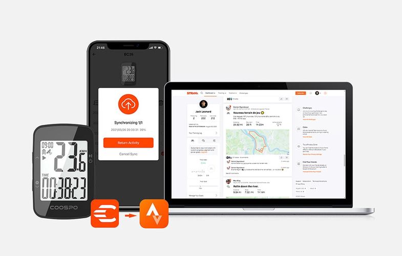 Bike Computer Coospo BC26 compatibile with z: Strava, Trainingpeaks etc., Coospo BC26