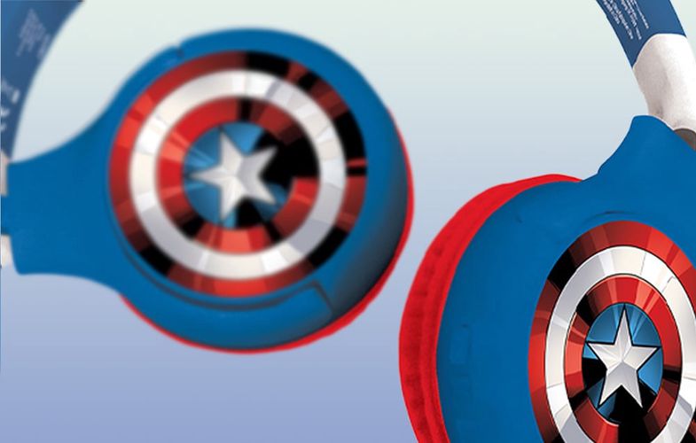 Foldable headphones 2 in 1 Avengers Lexibook, Lexibook HPBT010AV