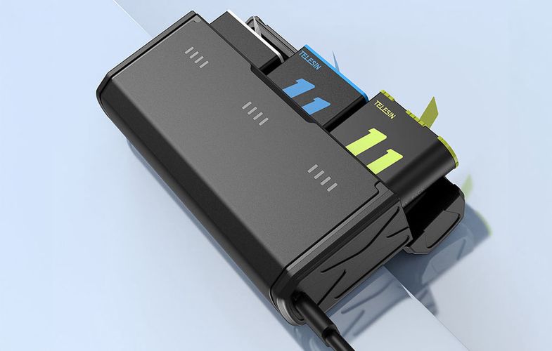 3-channel Pocket multi function charging box TELESIN for GoPro Hero 9 / 10 / 11 / 12, Telesin GP-HPK-011